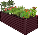 Best Choice Products 8x4x2ft Outdoor Metal Raised Garden Bed, Deep Root Planter Box for Vegetables, Flowers, Herbs, and Succulents w/ 478 Gallon Capacity - Burgundy by GreenHaven Gardens