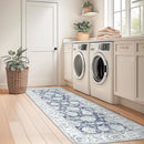 jinchan Runner Rug 2x7 Machine Washable Hallway Rug Dark Blue Vintage Floral Print Non-Slip Low Pile Ultra-Thin for Kitchen,Entryway,Laundry Room,Bedroom,Farmhouse (2‘x7’,Dark Blue) by TinyTreasures Baby Boutique