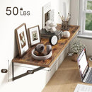 36"W x 10"D Floating Shelves, 10 Inch Deep Floating Shelves, Farmhouse Rustic Deep Wall Shelves for Home Decor, Wide Large Floating Shelf for Bathroom, Living Room, Kitchen, Study Room, Rustic Brown by CozyNest Decor