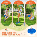 Swing Sets for Backyard, Outdoor Toys for Kids, Heavy Duty Metal A-Frame Swing Set Holds 440 lbs with 32" Saucer Seat, 26.2" Seat and Tree Disc by TinyTreasures Baby Boutique