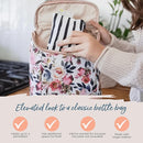 Itzy Ritzy Insulated Bottle Bag – Keeps Bottles Warm or Cool - Holds 3 Bottles & Features Interior Pocket for Ice Pack (Not Included), Blush Floral by TinyTreasures Baby Boutique
