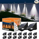 16 Pack Decorative Solar Powered Fence Lights Outdoor Waterproof with Cool White LED Spot Lens, for Outside Wall, Deck, Patio, Yard, Rail, Garage, Pool, Designed for Enhanced Security, Easy Install by GreenHaven Gardens