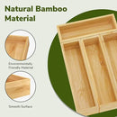 BAMEOS Silverware Organizer, Utensil Drawer Organizer, 4 Slots Kitchen Drawer Organizer, Bamboo Flatware Organizer for Drawer in Natural by CozyNest Decor