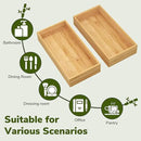 BAMEOS Deep Utensil Drawer Organizer, Bamboo Silverware Organizer for Kitchen Drawer Storage Flatware Junk Cutlery Jewelry 14"x 6.8" Set of 2 (Natural) by CozyNest Decor