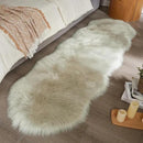 AMTOVO Faux Sheepskin Rug, Light Grey Ultra Soft Fluffy Shag Area Rug, 2 x 6 ft Faux Fur Rug for Bedroom Sofa Throw Cushion Room Decor, Sheepskin by CozyNest Decor