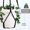 2 Pack Giant XXL 55 Inches Macrame Planter Hanger Large for 15 inch Pot + Swag Hook | Extra Large Hanging Planter for Indoor Plants | No Pot/Plant Included (XXL Black) by GreenHaven Gardens