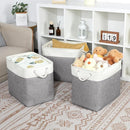 Bidtakay Extra Large Storage Baskets for Organizing 17x12x15.1 inch 3-Pack Fabric Closet Organizers Storage Bins with Handles Foldable Storage Baskets for Shelves Clothes XL-White&Grey by TinyTreasures Baby Boutique