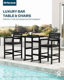 Tall Adirondack Chairs Set of 4, HDPE Wood Balcony Adirondack Chairs Set with Heart Cutout Design, Weather-Resistant Bar Height Furniture for Deck, Porch, Pool (Black) by GreenHaven Gardens