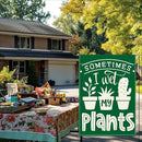 Cute Funny Garden Flag Sometimes I Wet My Plant Lover Gift Outdoor Decorations Small Double Sided Burlap art Stained Glass Style Garden Flags 12 x 18 Inch for Outside by GreenHaven Gardens