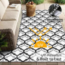 OLANLY Reversible Outdoor Rug 5x8 ft Clearance, Waterproof Outdoor Plastic Straw Rug with Interlacing Pattern, RV Mat for Patio, Camping, Balcony, Deck, Backyard, Black & White by CozyNest Decor