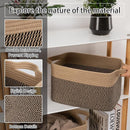 OIAHOMY 3 Pack Storage Basket for Organizing, 13''X9.85''X8.7'' Storage Bins,Woven Basket Basket with Handles, Toy Storage Basket Bin,Stylish Room Decor Basket, Brown & Black by TinyTreasures Baby Boutique