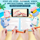 Crochet Kit for Beginners -3 PCS Sharks with a Ball Crochet Kit with Step-by-Step Video Tutorials, Beginner Crochet Kits for Adults Kids, Crochet Animal Kit, Shark Beach Party Crocheting Set by TinyTreasures Baby Boutique
