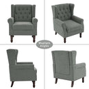 Lumibee High Back Accent Chair Set of 2,Upholstered Wingback Armchair with Solid Wood Legs for Small Spaces,Comfy Single Sofa Chair for Living Room,Bedroom,Office-Gray by CozyNest Decor