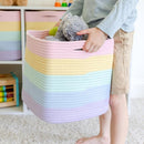NaturalCozy Storage Cubes 11 Inch Cotton Rope Woven Baskets for Organizing, 3-Pack | Cube Storage Bin | Square Storage Baskets for Shelves Organizer, Classroom, Kids Toy Bins, Closet, Baby Nursery by TinyTreasures Baby Boutique