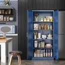 Kitchen Pantry Cabinet,71”Blue Metal Pantry Storage Cabinets with Doors and 4 Adjustable Shelves,Kitchen Cabinet with 2 Gold Handles,Tall Cabinet for Livingroom, by CozyNest Decor