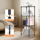 4 Tiers Shelf Metal Storage Shelves Wire Rack Closet Organizers with Wheel for Garage Kitchen Bathroom Laundry Black 11.8" D x 17.7" W x 41.9" H by CozyNest Decor