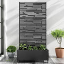 Casaphoria Metal Raised Garden Bed with Trellis and Wheels, 72"x35"x16" Planter Box for Climbing Plants, Vegetables & Vines, Features Drainage Holes and Privacy Screen (Black-Shine) by GreenHaven Gardens