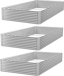 3 Pack 6x3FT Galvanized Raised Garden Bed Outdoor,Metal Garden Bed for Vegetables,Steel Raised Beds for Gardening,Above Ground Garden Box for Flower by GreenHaven Gardens