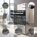 3-Tier Magnetic File Holder, No Drilling Installation File Cabinet Organizer, Black Magnetic File Organizer, Magazine Rack, Magnetic Paper Holder for Refrigerator, File Cabinets, Whiteboard by CozyNest Decor
