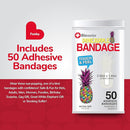 BioSwiss Bandages, Pineapple Shaped Self Adhesive Bandage, Latex Free Sterile Wound Care, Fun First Aid Kit Supplies for Kids, 50 Count by TinyTreasures Baby Boutique