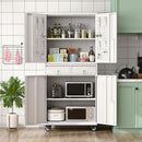 Metal Garage Storage Cabinet with Locking Doors and 2 Adjustable Shelves, Rolling Tool Storage Cabinet with 4 Wheels and 2 Drawer for Garage, Warehouse, White, Assembly Required by GreenHaven Gardens