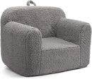 ALIMORDEN Kids Ultra-Soft Snuggle Foam Filled Chair, Toddler Cuddly Sherpa Reading Couch for Boys and Girls, Grey by CozyNest Decor