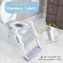 Musical & Sound Toddler Potty Training Seat w/Step Stool Ladder - Collapsible & Adjustable Toilet, Pre Assembled Toddler Toilet Seat w/Music & Sounds - Splash Guard & Anti-Slip Steps - Gray by TinyTreasures Baby Boutique