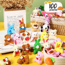 Zhanmai 100 Pcs Mini Plush Stuffed Animal Bulk Small Animal Toys Keychain Party Favors Easter Egg Stuff for Kids Birthday Valentine Carnival Classroom Prizes Gift Goodie Bag Filler(Cute Style) by TinyTreasures Baby Boutique
