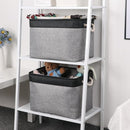 Bidtakay Fabric Storage Baskets with Handles [2-Pack] Large Canvas Organizer 16" X 11.8" X 11.8" Foldable Tall Baskets Rectangular Gift Basket Decorative Storage Bins for Closet, Home(Black&Grey) by TinyTreasures Baby Boutique