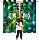 Gaming Blackout Curtains for Boys - 2Pcs Game Windows Curtain Panels for Boys Bedroom Green Gaming Console Curtains for Teens Boys Kids Room Decor Grommet Top, 82 in x 63 in by TinyTreasures Baby Boutique