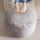 HIGOGOGO Round Stuffed Pouf Ottoman, Corduroy Poufs with Foam Chunk Filling, Furry and Fluffy Pouf Foot Stool Storage Ottoman, 20 X 15 Floor Poufs Foot Rest for Living Room, Grey by CozyNest Decor