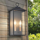 18 Inch Wall Light in Clear Glass and Textured Black and Golden Candle Cap Sleeve,Outdoor Lighting Wall Sconce,2-Light 120watts for House Doorway Garage,Bulb Not Included. by CozyNest Decor