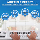 Pyle, Portable Digital Electronic Keyboard Piano 37 Keys with Microphone & Carry Strap, Built-in Sustain Controller, Rechargeable Battery-Karaoke Keyboard Compact Musical Keytar White by TinyTreasures Baby Boutique