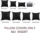 Fancy Homi 2 Packs Black Decorative Throw Pillow Covers 16x16 Inch for Living Room Couch Bed Sofa, Rustic Farmhouse Boho Home Decor, Soft Corss Patchwork Corduroy Textured Square Cushion Case 40x40 cm by CozyNest Decor