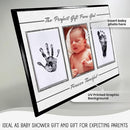 Baby Hand and Footprint Kit with Photo & Birth Details, Inkless Hand and Footprint Kit, Newborn Keepsake Plaque, Baby Shower Gifts (STYLE 2 (Baby Shower) (Gift From God)) by TinyTreasures Baby Boutique