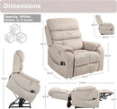 Power Lift Recliner Chair for Adults Elderly Lay Flat Velvet Recliners with Massage Heating, Extended Footrest, Wireless Charging Device, USB Ports, Cup Holder, Lumbar Pillow by CozyNest Decor