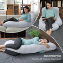 MOON PARK Pregnancy Pillows for Sleeping - U Shaped Full Body Maternity Pillow with Removable Cover - Support for Back, Legs, Belly, HIPS - 65 Inch - Light Grey by TinyTreasures Baby Boutique