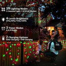 2-Pack 200FT Solar String Lights for Outside, 600 LED Extra-Bright Solar Light Outdoor with 19 Modes & Timer, Waterproof Fairy Solar Lights for Garden Patio Tree Christmas Decorations Red & Green by GreenHaven Gardens