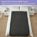 Bigacogo Chunky Knit Throw Blanket for Couch, 40x80 inches, 100% Hand Knitted with Thick Jumbo Chenille Yarn, Cozy Soft Large Rope Knot Cable Crochet Blankets for Sofa Bed Living Room, Dark Grey by CozyNest Decor