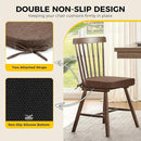 downluxe Indoor Chair Cushions for Dining Chairs, Soft and Comfortable Textured Foam Kitchen Chair Pads with Ties and Non-Slip Backing, 16" x 16" x 2", Brown, 2 Pack by CozyNest Decor