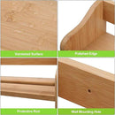 Bamboo Spice Rack Organizer, 3 Tier Spice Jars Shelf for Kitchen Countertop or Wall Mounting by CozyNest Decor