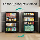SISESOL Black Storage Cabinet with 4 Doors and 2 Adjustable Shelves,Farmhouse Food Pantry Cabinets,Small Bathroom Cabinet,4 Tier Metal Storage Cabinets for Home Kitchen,Dining/Living/Laundry/Room by CozyNest Decor