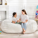 Hobestluk 4FT Bean Bag Chairs Adult Bean Bag with Portable Handle Comfy Large Bean Bag Chair with Removable Cover for Living Room Bedroom or Reading Nook (Stripe White, 4FT) by TinyTreasures Baby Boutique