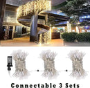 Eueasy Curtain-Lights Outdoor, 300 LED-Fairy Lights, Connectable15×3.3 FT with 8 Lighting Modes, for Balconies, Fences, Stairs Guardrails by CozyNest Decor