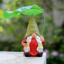 Garden Female Gnome Statue Decoration with Leaf Umbrella, 7.5” Figurine Ornament for Indoor Outdoor Home Patio Yard Lawn, for Gnome Lovers & Garden Enthusiasts，Mom，Women by CozyNest Decor