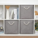 Bidtakay Grey Baskets Foldable Storage Cube Bins 13x13x13 Cube Storage Organizer Closet Set of 3 Fabric Storage Baskets for Home Office Large Baskets for Nursery Baby Toy Storage by TinyTreasures Baby Boutique