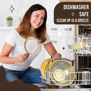 Norme 4 Quart Stainless Steel Gold Colander and 3 Pcs Gold Fine Mesh Strainer, Stainless Steel Pasta Rice Food Metal Strainer with Handles, Easy Clean and Dishwasher Safe by CozyNest Decor