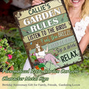 Personalized Retro Garden Metal Sign, Custom Cartoon Character and Name, Funny Garden Decor, Gift for Family, Friends, Women Gardeners, Gardening Lovers, Yard Outdoor Artwork Prints by GreenHaven Gardens