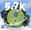 AKASO 360 Weatherproof 360° Action Camera - 5.7K 360 Video with 1/2" 48MP Sensors, 72MP 360 Photo, 360-SuperSmooth, 2.29" Touchscreen, Invisible Selfie Stick Effect, 360° Horizon Lock, AI Tracking by TinyTreasures Baby Boutique