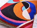 Delaunay Decorative Pillow Cover Joy Modern Couch Pillowcase Contemporary Couch Cushion Abstract Farmhouse Chair Pillowsham Hand Embroidered Wool Size 18x18 by CozyNest Decor